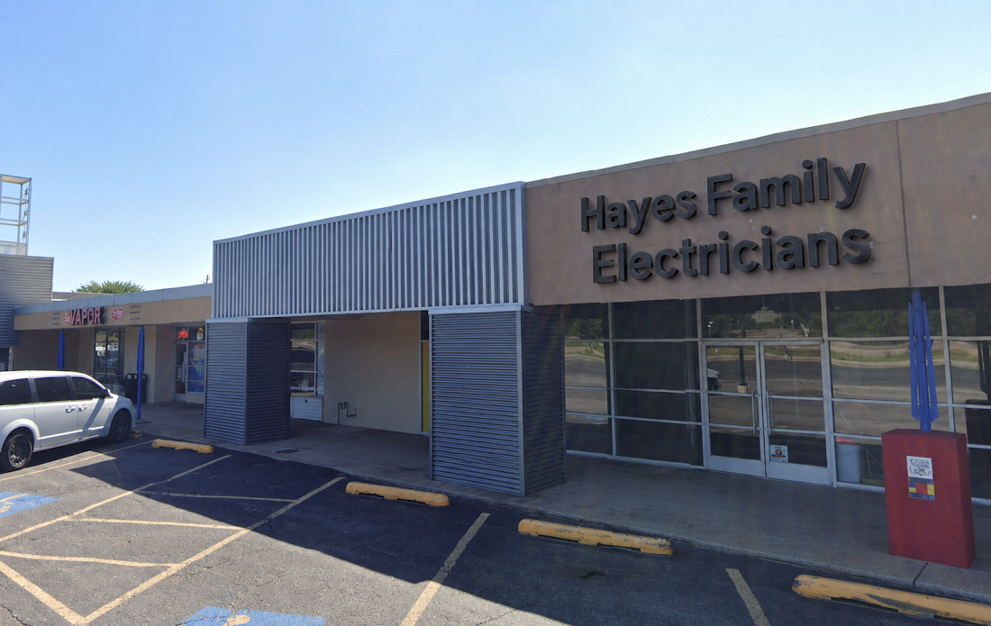 Hayes Family Electricians storefront on Southwest Blvd, Tulsa
