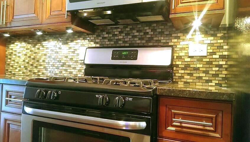 Kitchen outlet and under-cabinet lighting installation